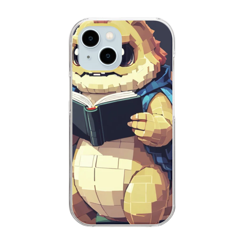 KAZENOKO_3の本を読む怪獣 Clear Smartphone Case