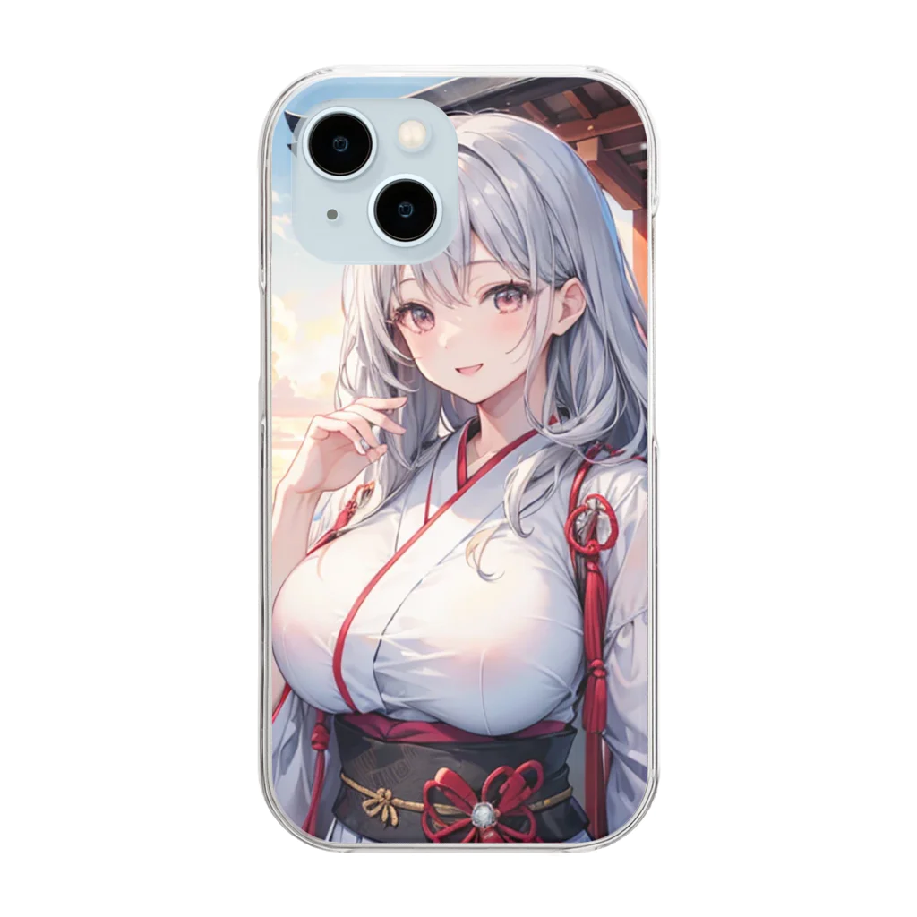 巫女スタぐらむの綺麗な巫女 Clear Smartphone Case