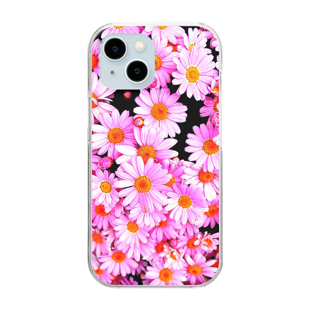 BAMBINERDSの Heart under flowers  ピンク Clear Smartphone Case