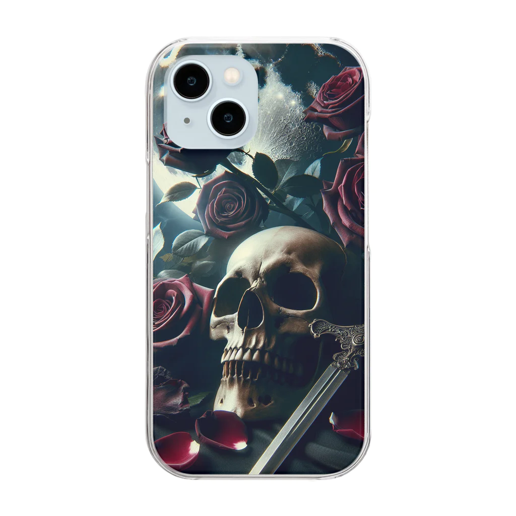 kazeou（風王）の死神と薔薇（縦）AI生成 Clear Smartphone Case