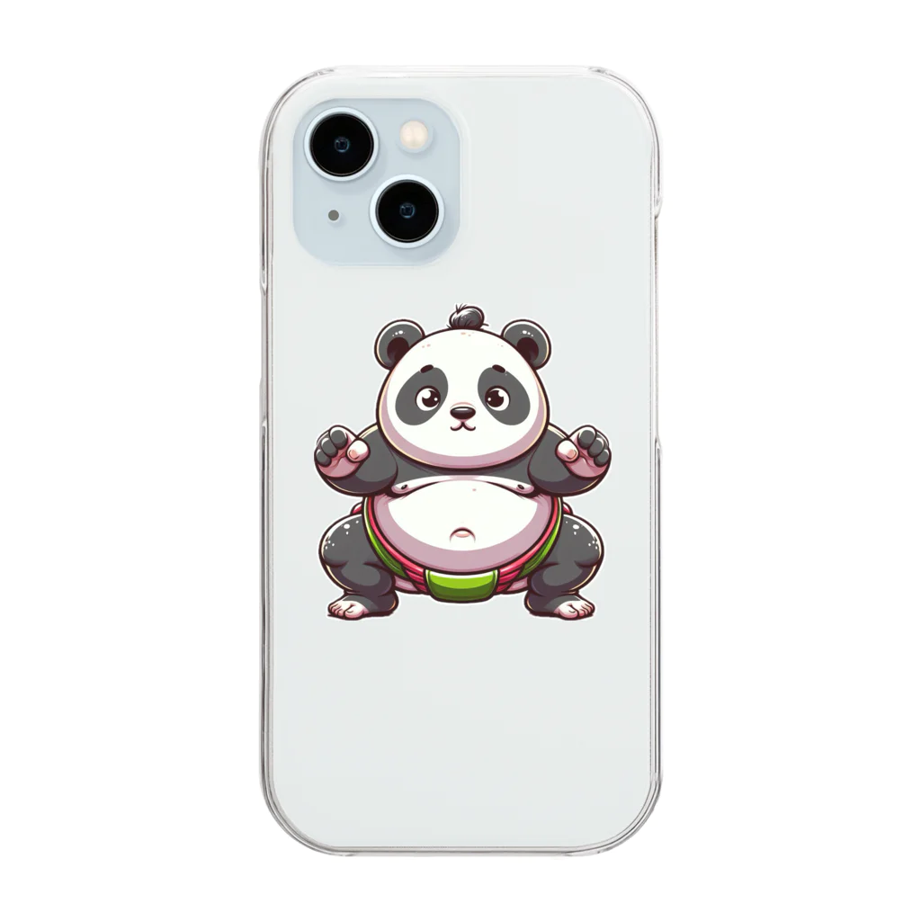 アニマルホビーズの相撲パンダ Clear Smartphone Case