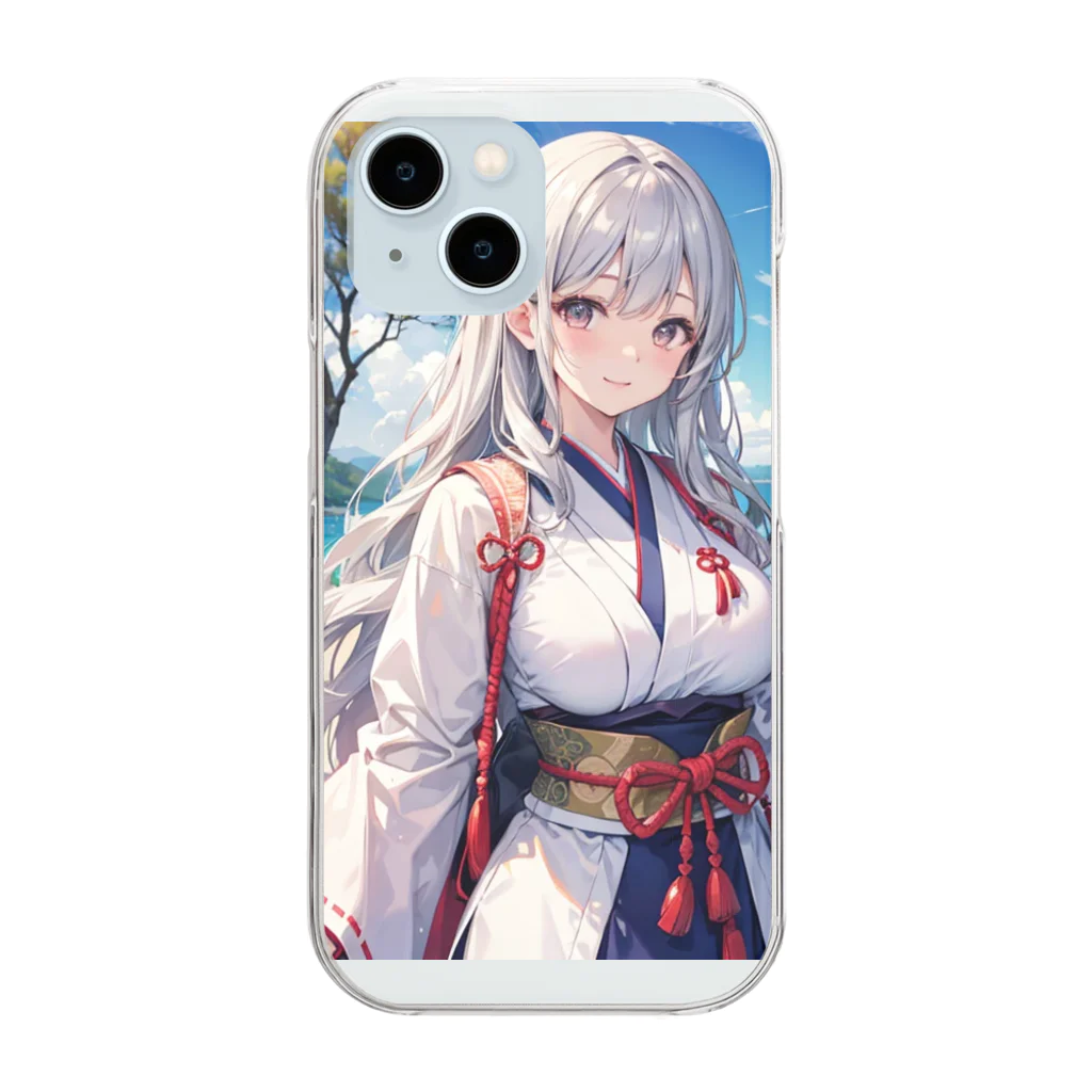 巫女スタぐらむの母性溢れる巫女 Clear Smartphone Case