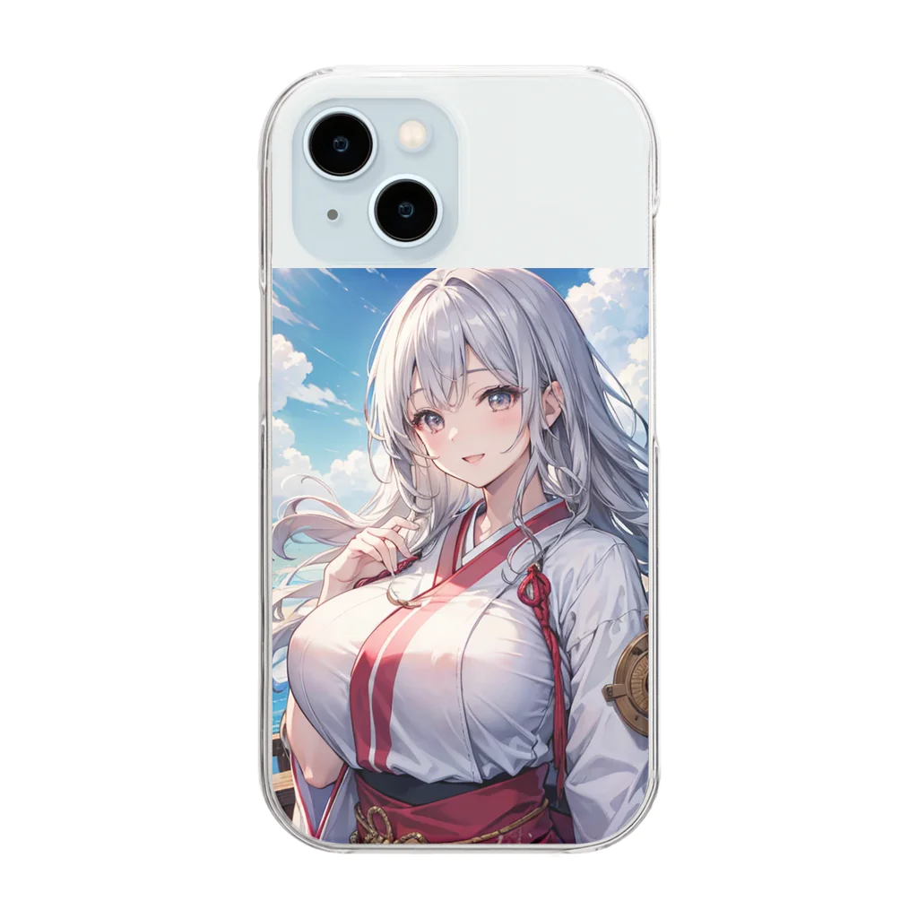 巫女スタぐらむの巫女姿のママ Clear Smartphone Case