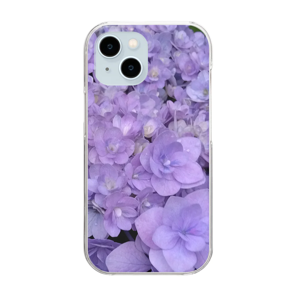 yurisacinの紫陽花（紫） Clear Smartphone Case