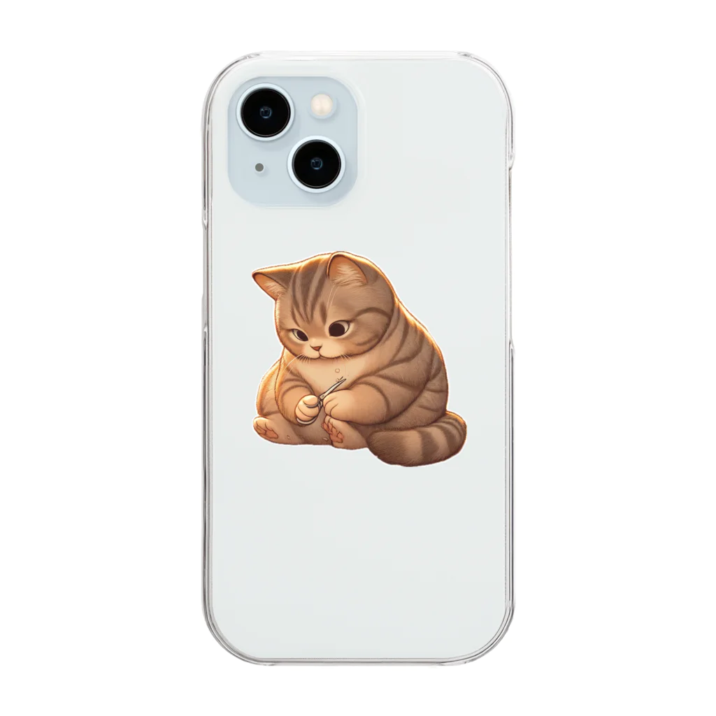 statham2865の爪を研ぐ猫 Clear Smartphone Case