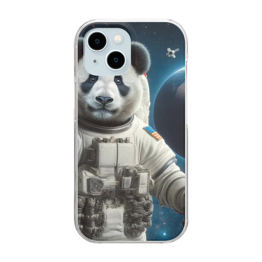 ことまるの宇宙飛行士パンダ Clear Smartphone Case