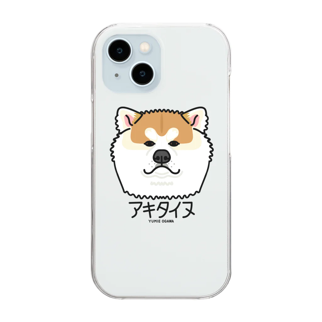 オガワユミエの19アキタイヌ（キャラ） Clear Smartphone Case