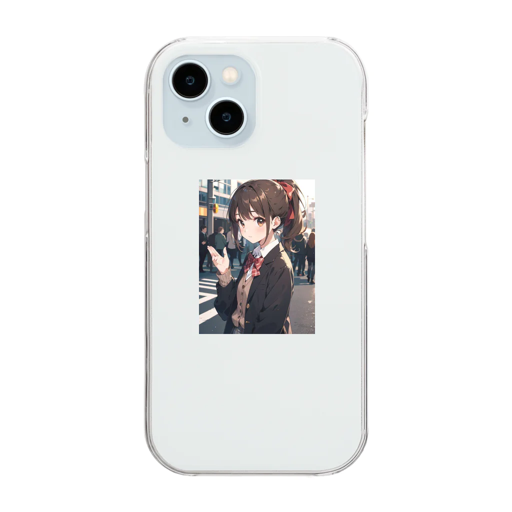 可愛い女の子グッズ販売の可愛いJKポニーテール Clear Smartphone Case