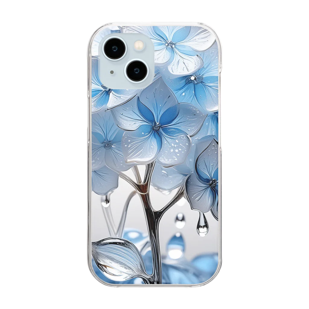 Stella-Designのガラスでできた紫陽花 Clear Smartphone Case