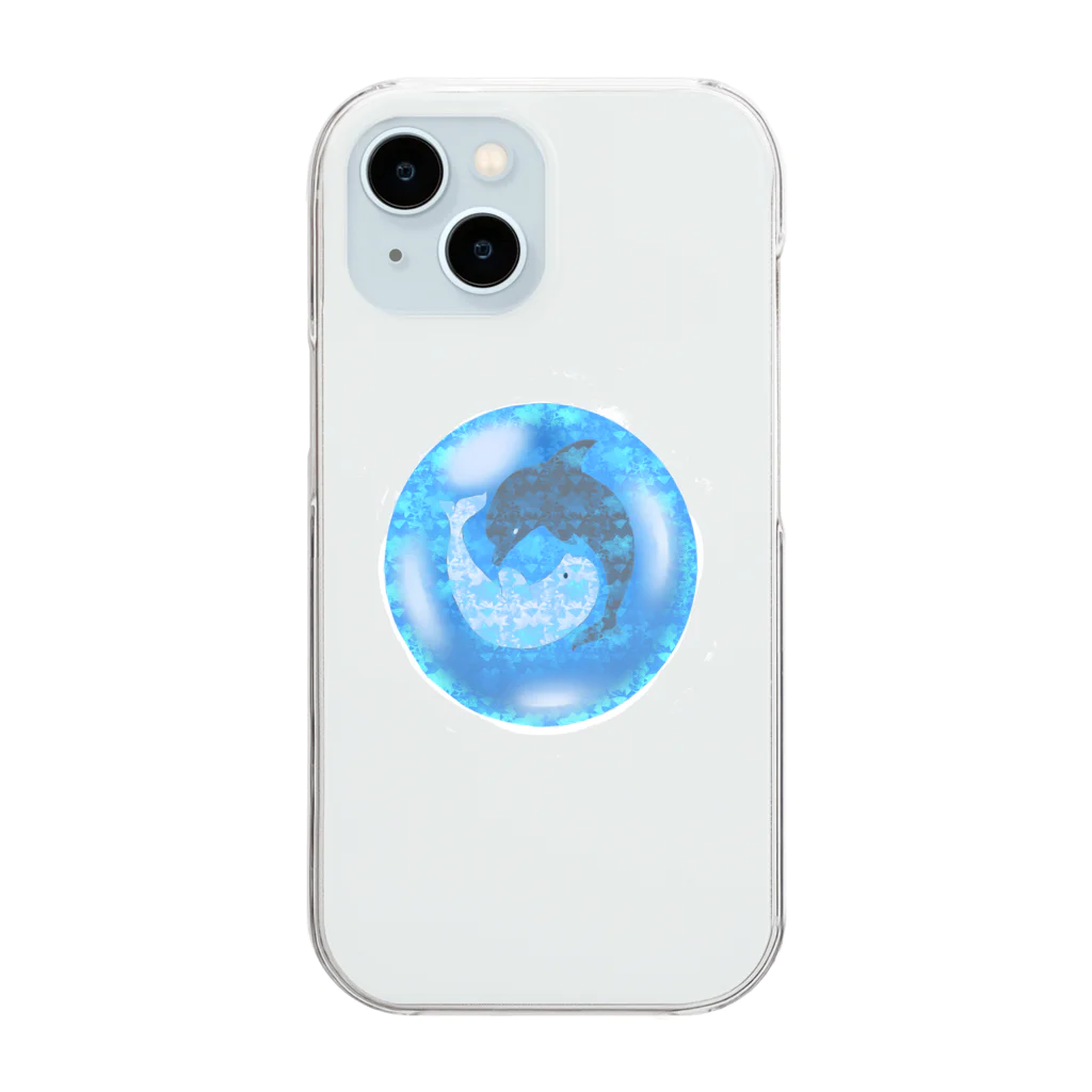 aqua_bioの太陰大極イルカの宝石 Clear Smartphone Case