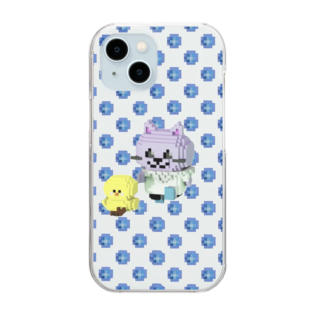 LEOPIYO shopのLEOPIYO ブルードット　Ⅱ Clear Smartphone Case