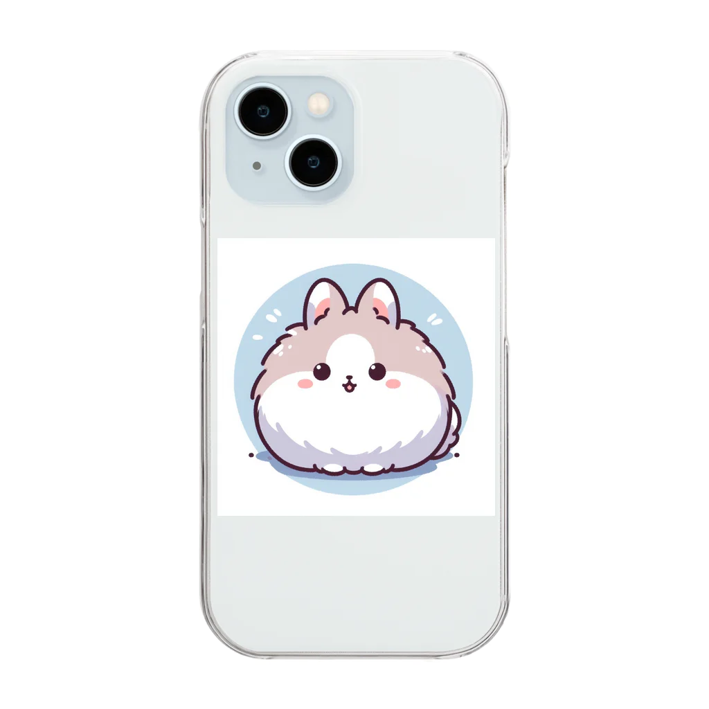 まんまるどうぶつ園のまんまるどうぶつ園 うさぎ Clear Smartphone Case