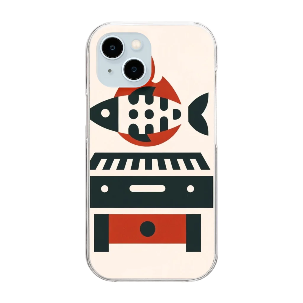 agariiのFlameFish Grille Clear Smartphone Case