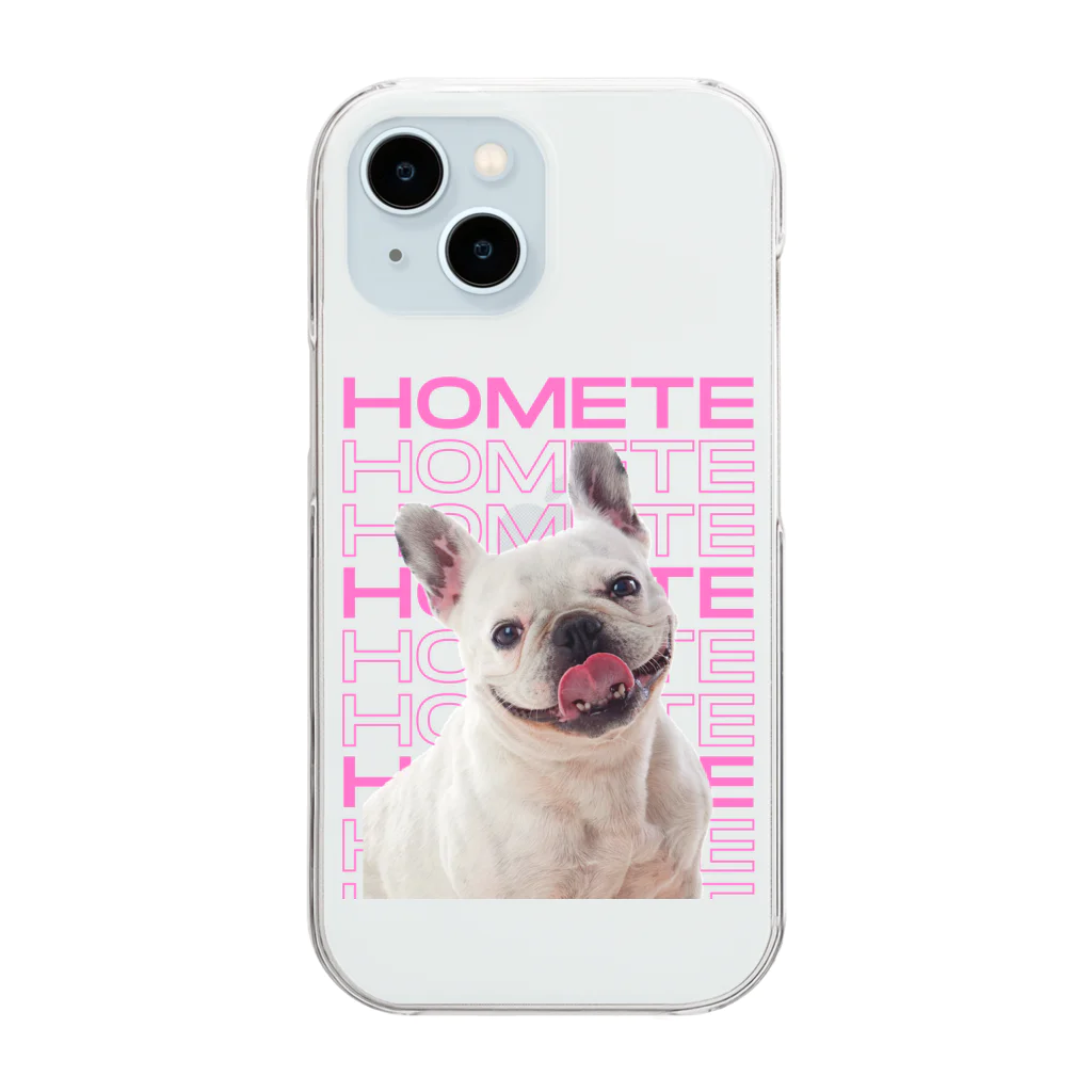 yokuneru taberuのHOMETE犬（フレンチブルドッグ） Clear Smartphone Case