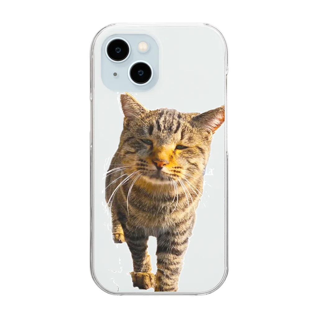 猫島のじかんのごめ～んにゃさい Clear Smartphone Case