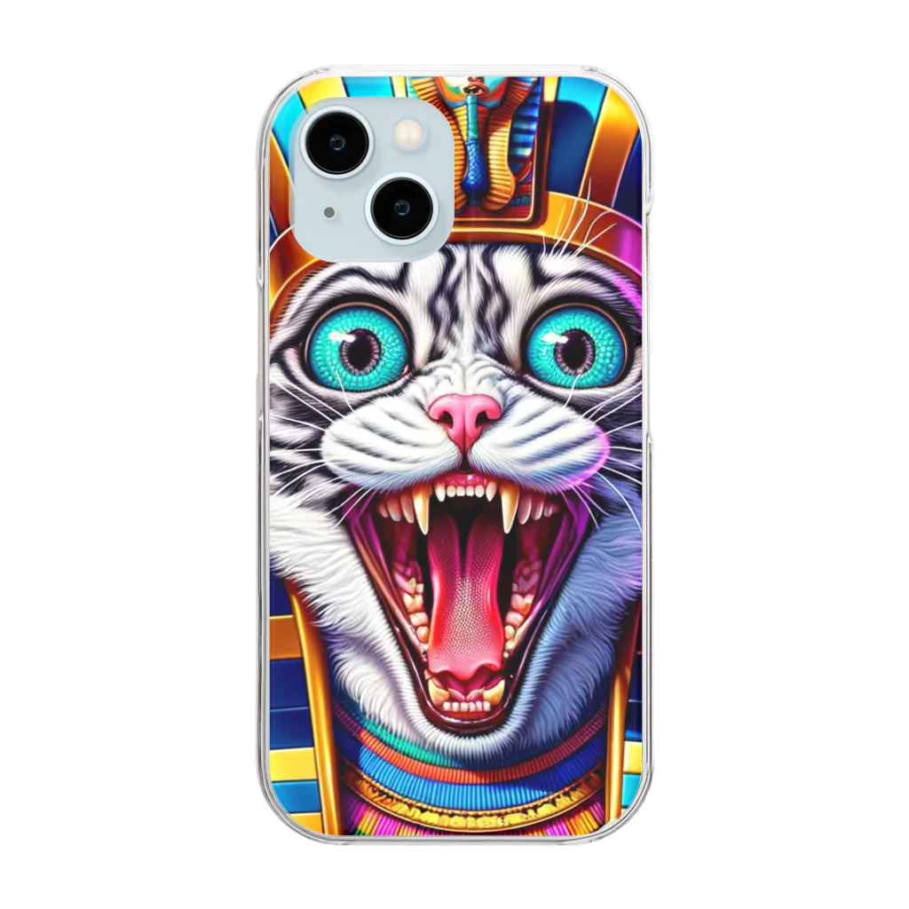 funny-itemsの一攫千金猫 Clear Smartphone Case