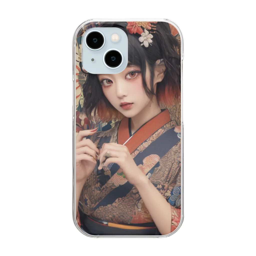 Omaniの浮世絵風美女 Clear Smartphone Case