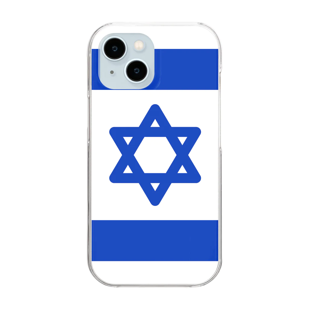 お絵かき屋さんのイスラエルの国旗 クリアスマホケース