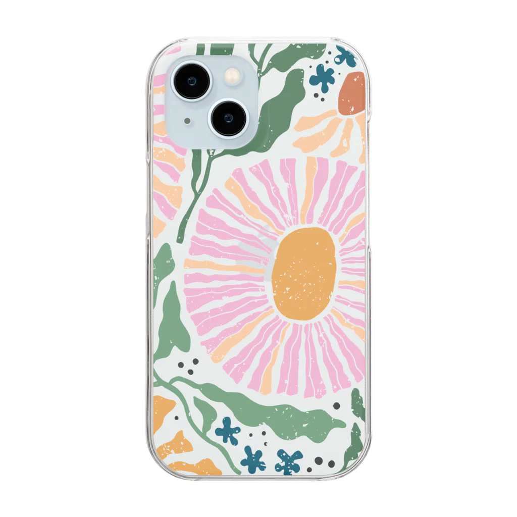 NatureDesignStoreのNO RAIN,NO FLOWER Clear Smartphone Case