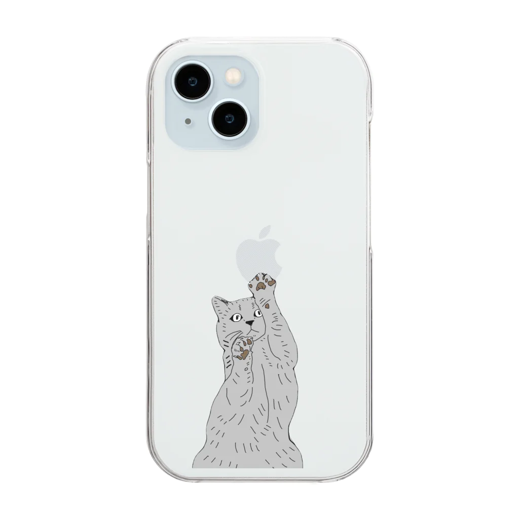 Miss GrayのGray cat Clear Smartphone Case