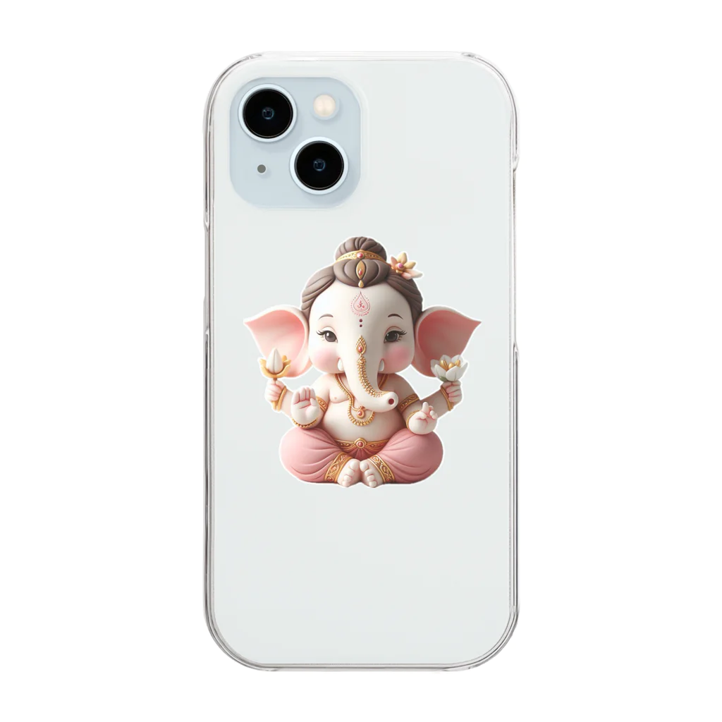 🐘Ganesha Shop🪷の綺麗めガネーシャ Clear Smartphone Case