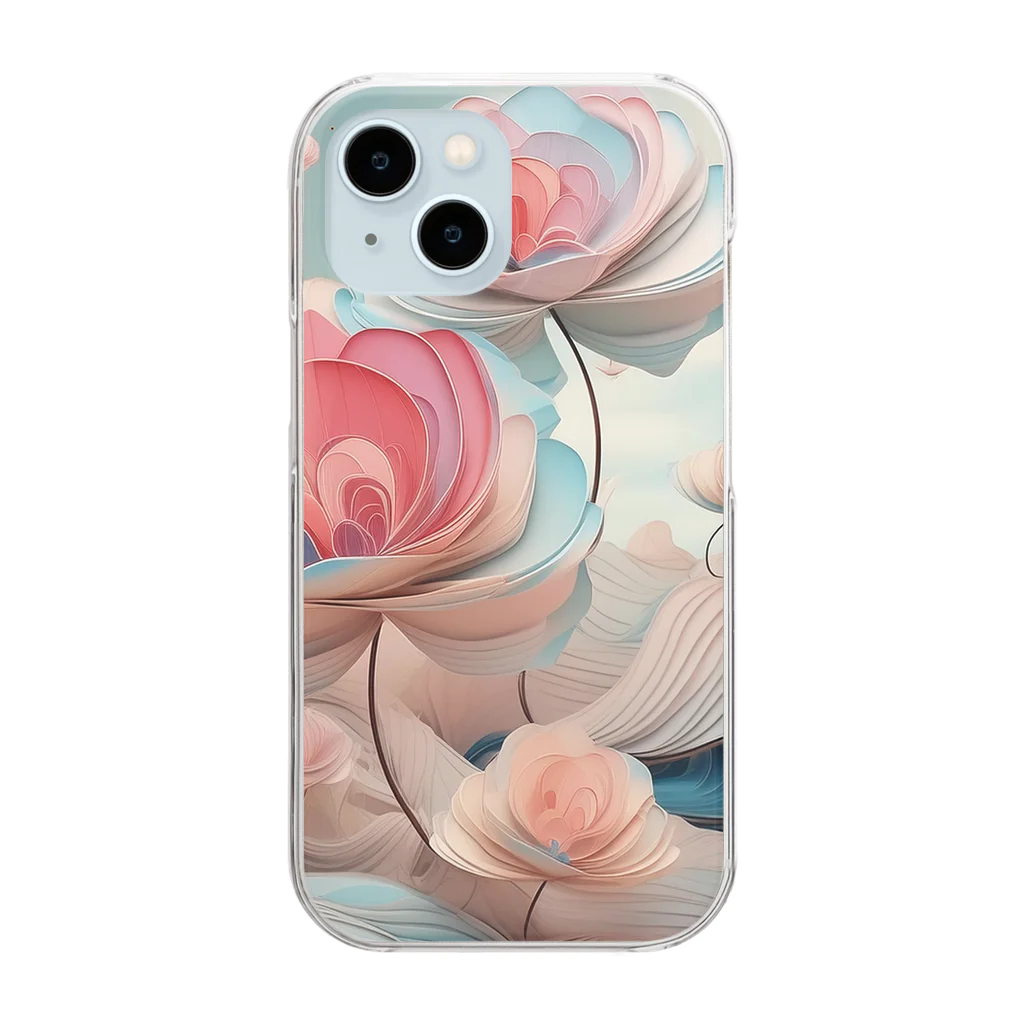 癒しの部屋🐾໒꒱のロマンチック❤︎ローズ🌹 Clear Smartphone Case