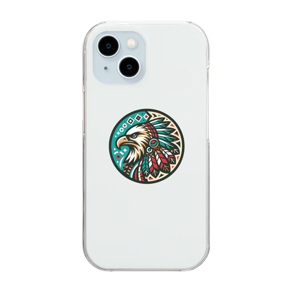 lblのNative American eagle Clear Smartphone Case