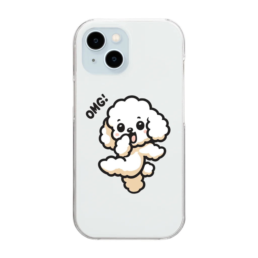 OMG DOG 【オーマイガ ドッグ】のOMG DOG オーマイガ！トイプードルのぷぷる クリアスマホケース