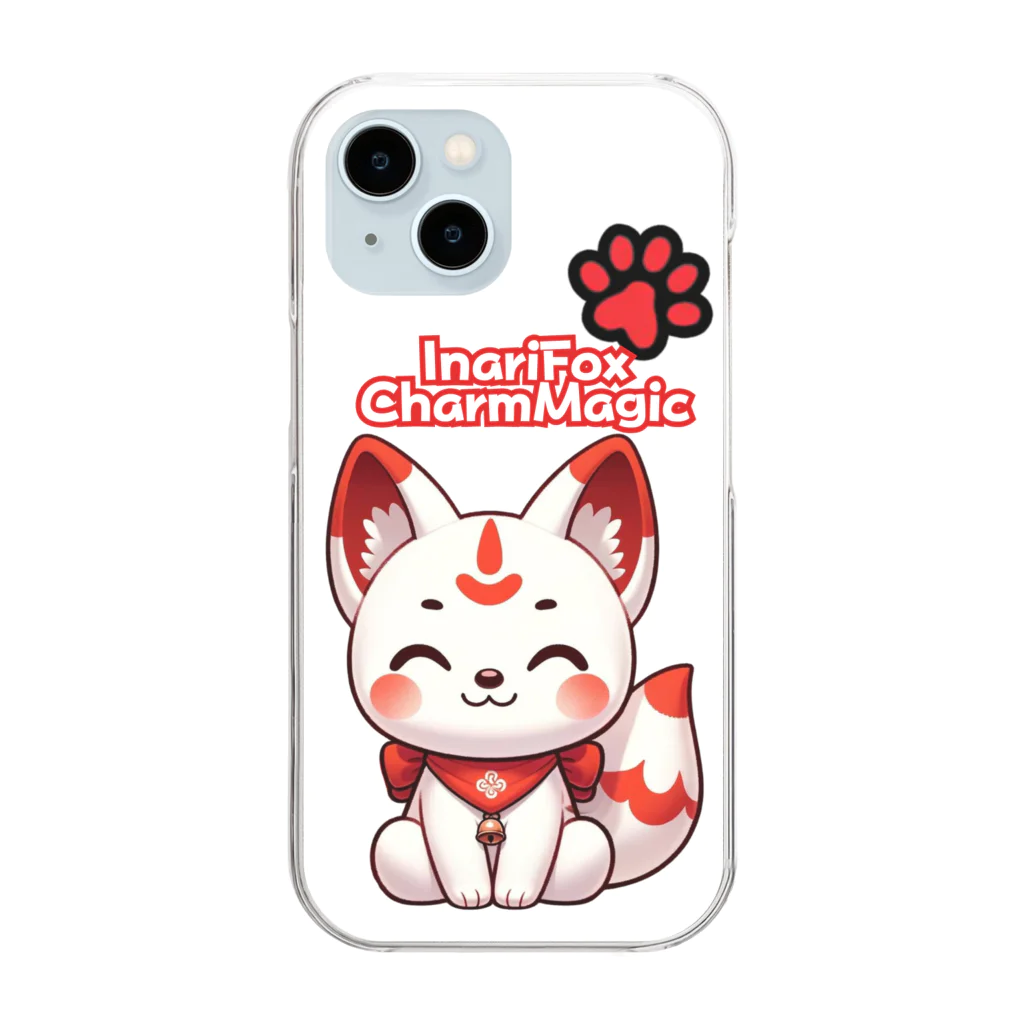 大江戸花火祭りの Inari Fox Charm Magic～稲荷の狐3-4 Clear Smartphone Case