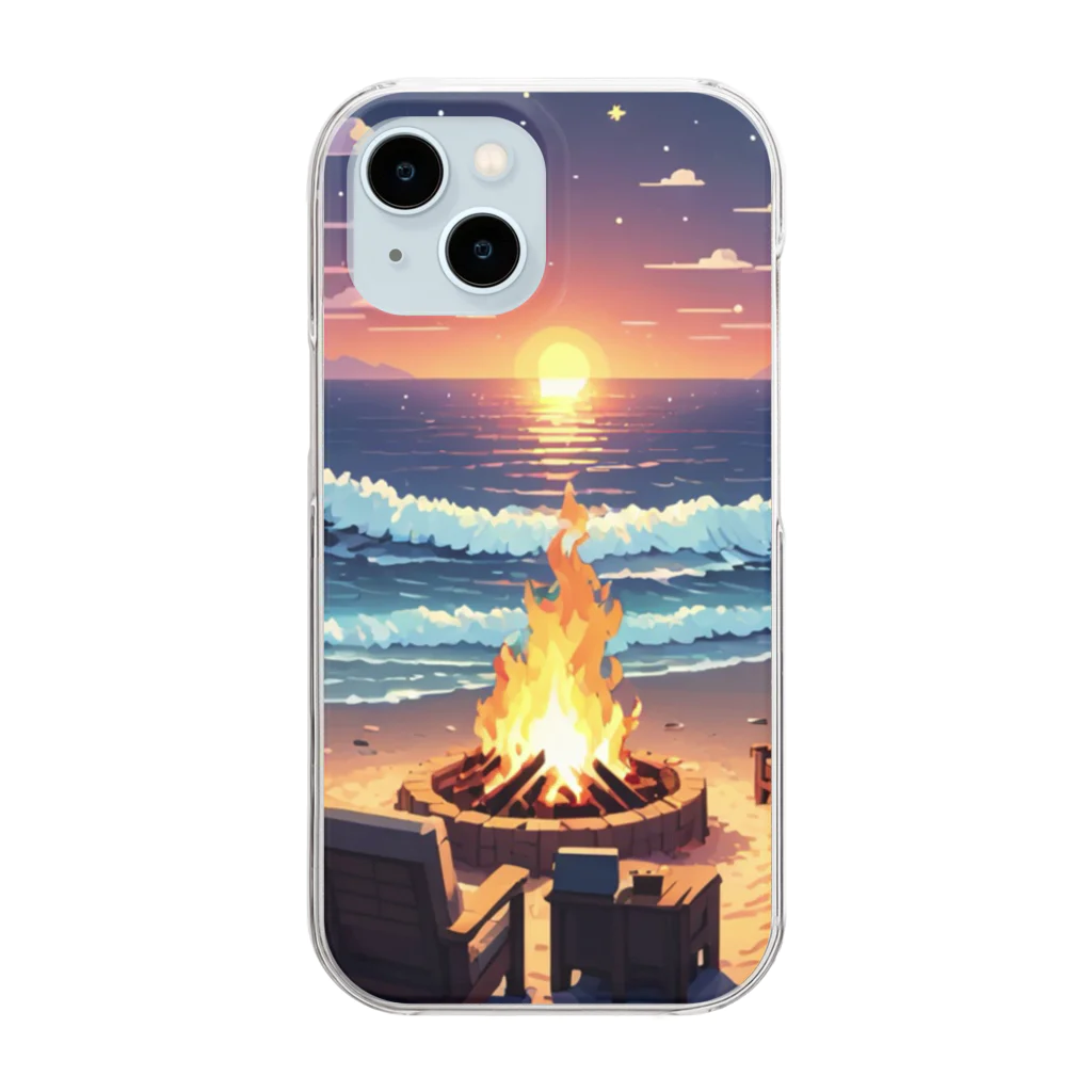 Paradise ExploreのShoreline Fire Relaxation Clear Smartphone Case