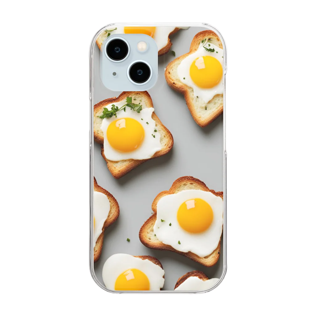 changu_の目玉焼きトーストいっぱい Clear Smartphone Case