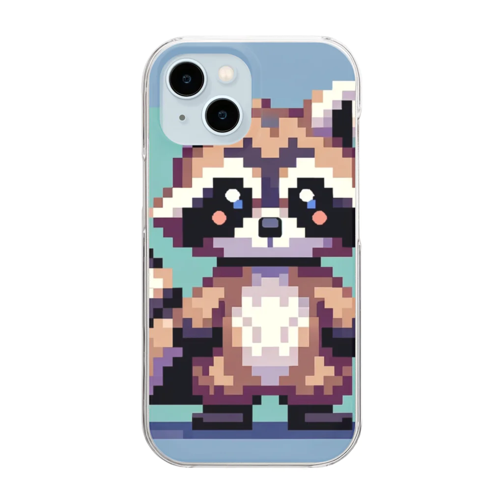 himajinseijin01のドット絵アライグマちゃんTシャツサイズ Clear Smartphone Case