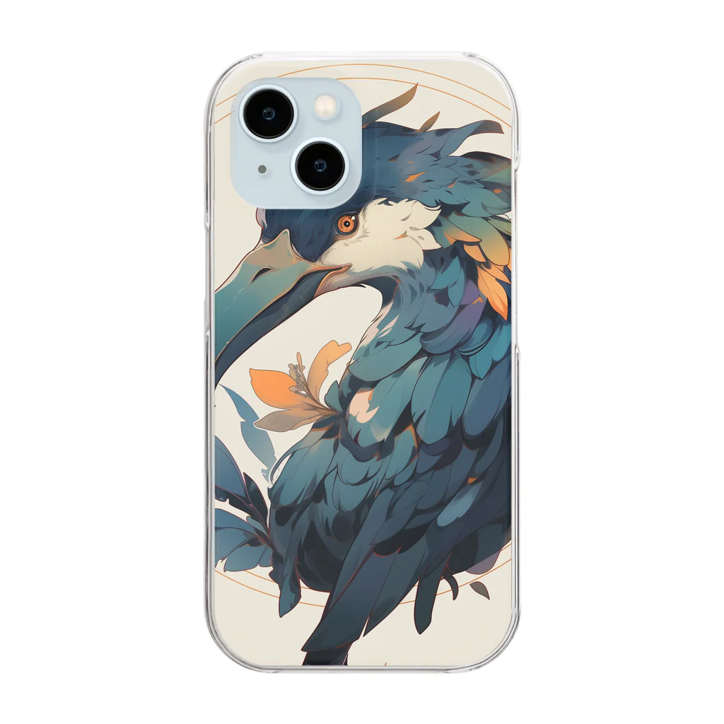 夏の朝の鳥類 Clear Smartphone Case