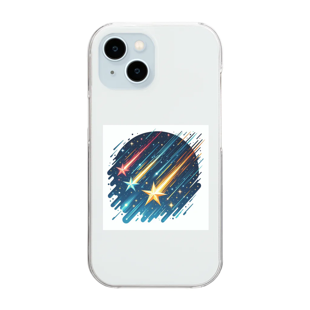 Mizのゆるハウスの3つの流れ星 Clear Smartphone Case