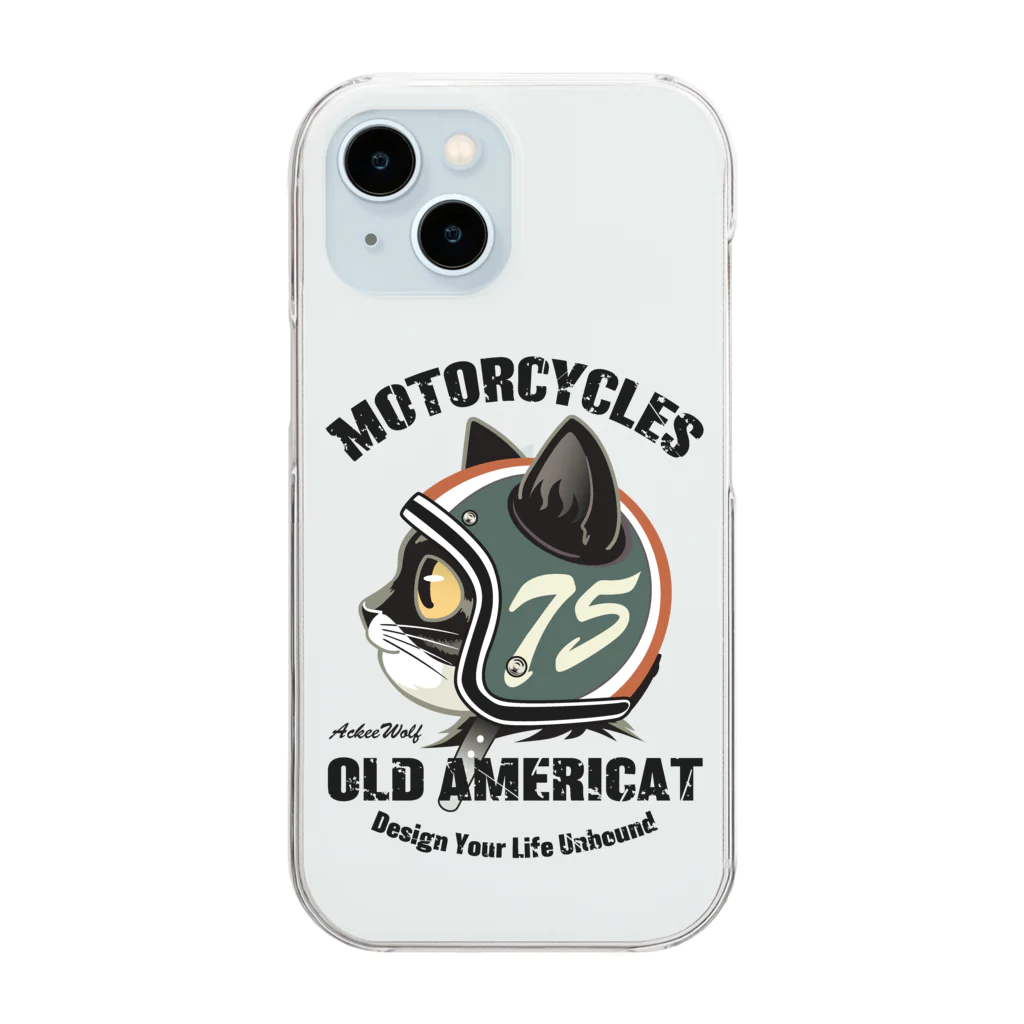 AckeeWolf Art ShopのOLD AMERICAT Clear Smartphone Case