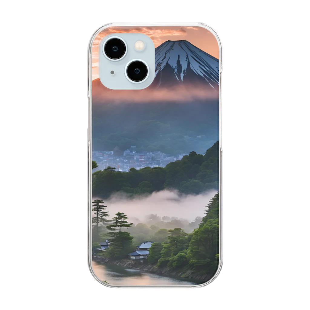 みんな自由の翼の日本の富士山 Clear Smartphone Case