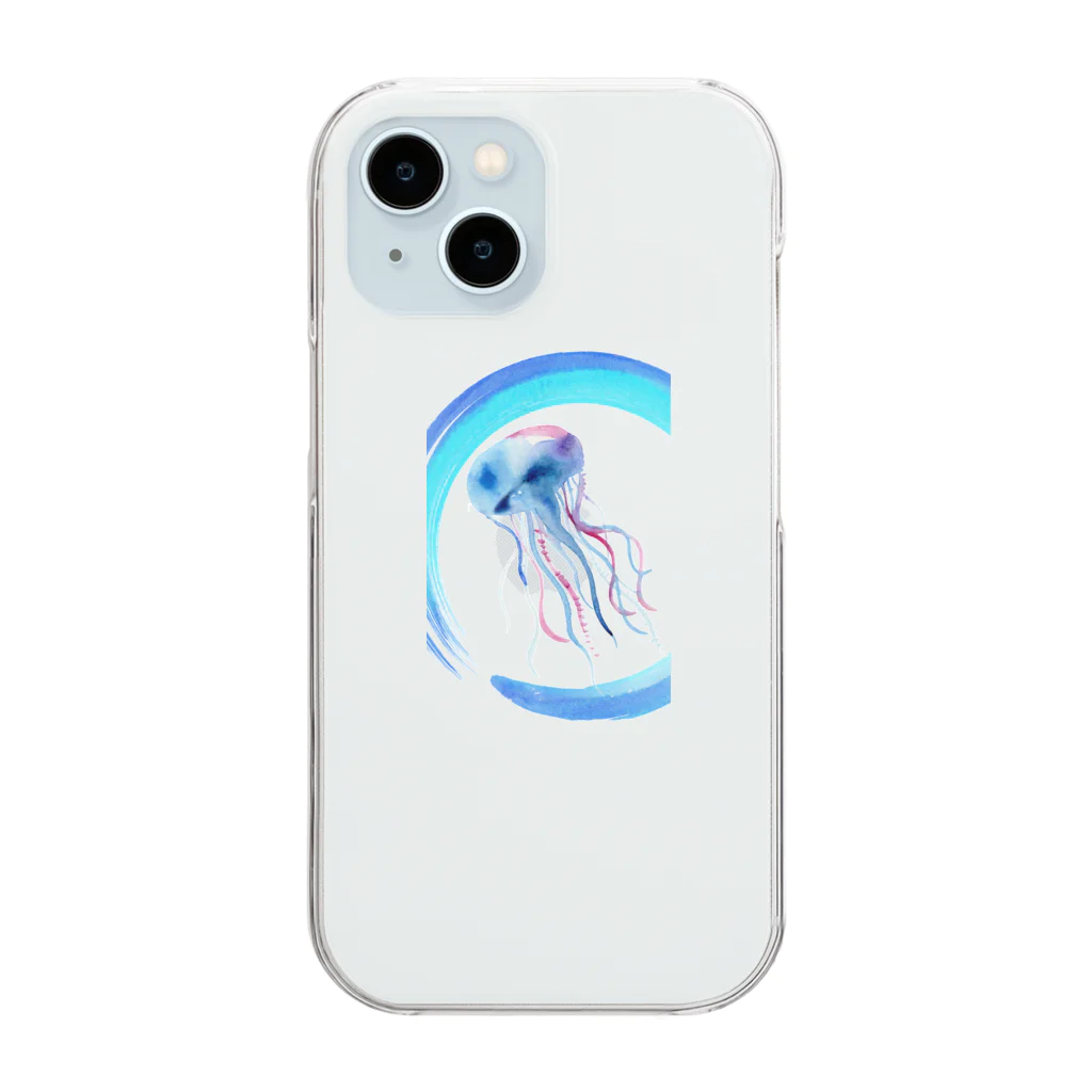 AWAKaTAのくらげ水彩 Clear Smartphone Case