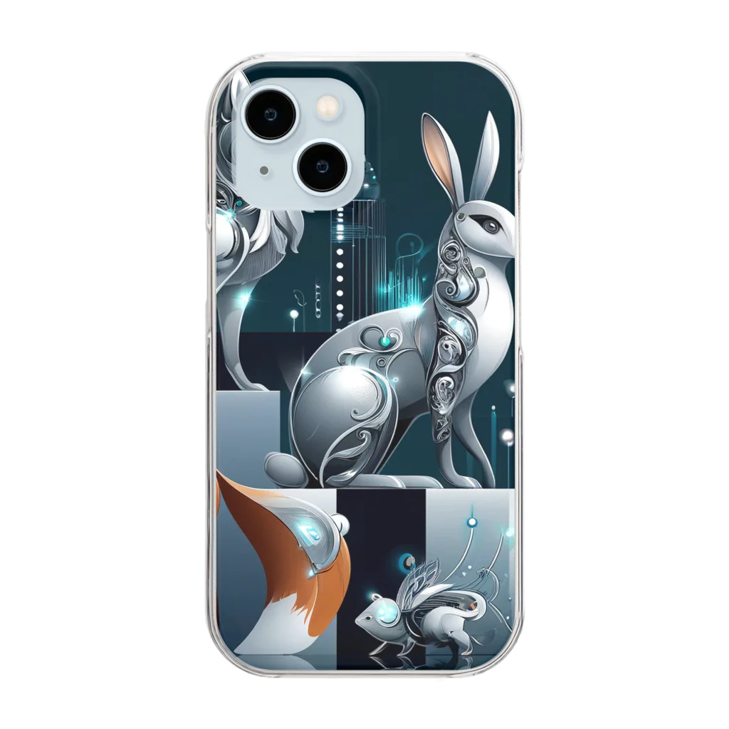 Animal_hero-457_AsukaYamamotoの未来をイメージさせるアニマルたち🐾✨ Clear Smartphone Case