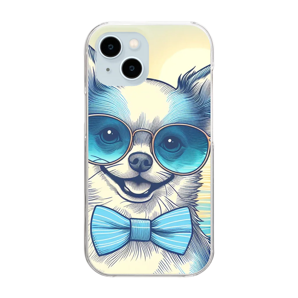 ちゃび助のメガネ犬 Clear Smartphone Case