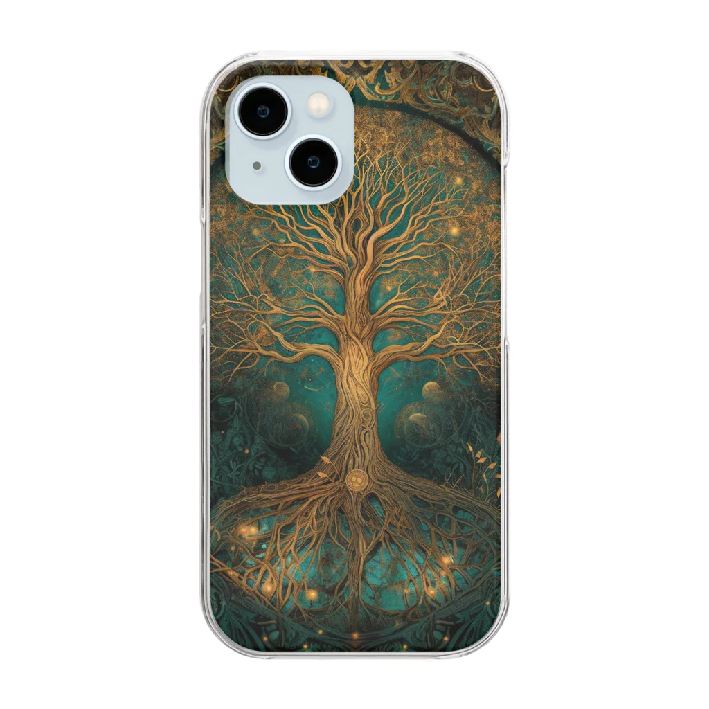 癒し屋（iyashiya）のMeditation tree Clear Smartphone Case