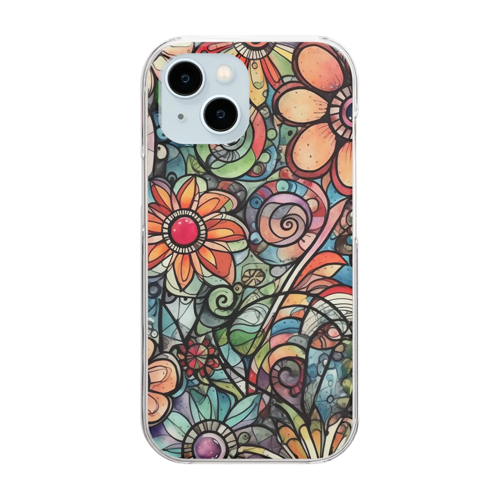 癒し屋（iyashiya）のFlowers１ Clear Smartphone Case