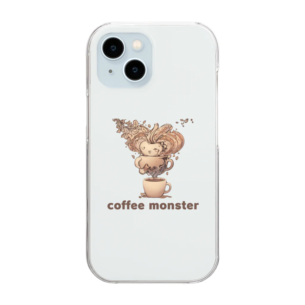 leisurely_lifeのcoffee monster Bourbon Clear Smartphone Case