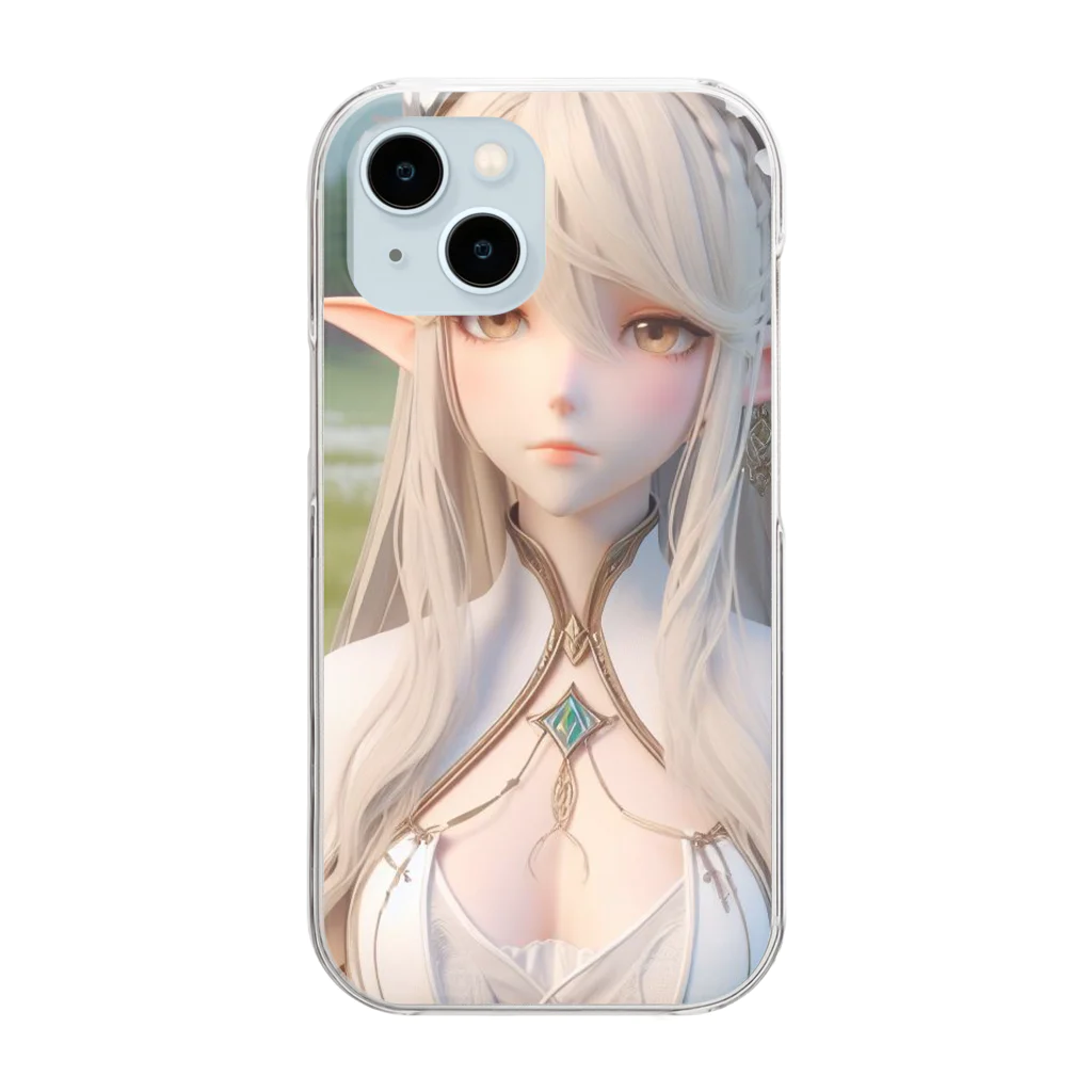 aaammmamのエルフ　美少女 Clear Smartphone Case