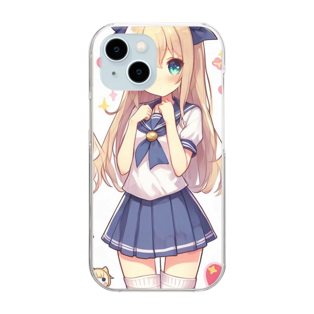 aaammmamのセーラー服　ロングヘア　美少女　アニメ　漫画　日本 Clear Smartphone Case