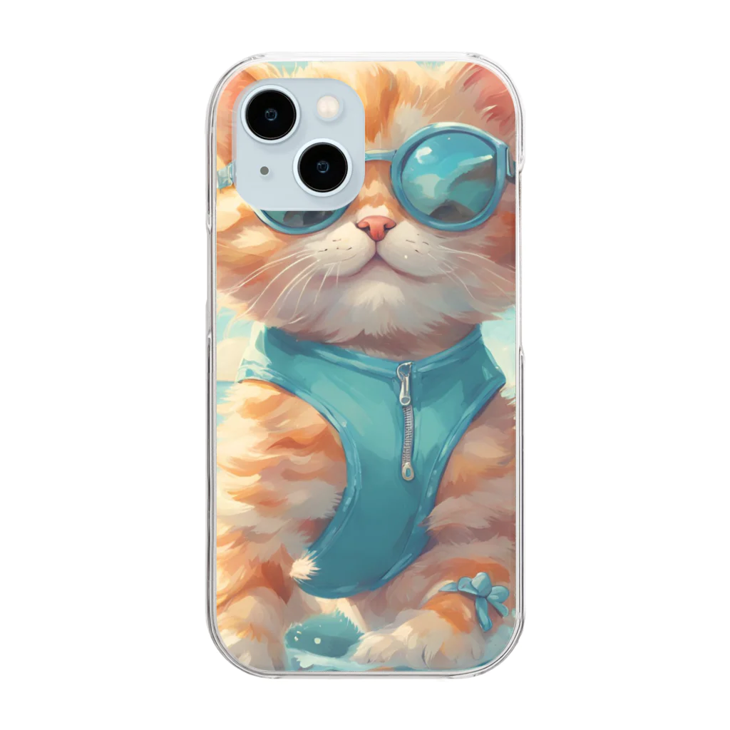 Ojisanlifeの海の子猫 Clear Smartphone Case