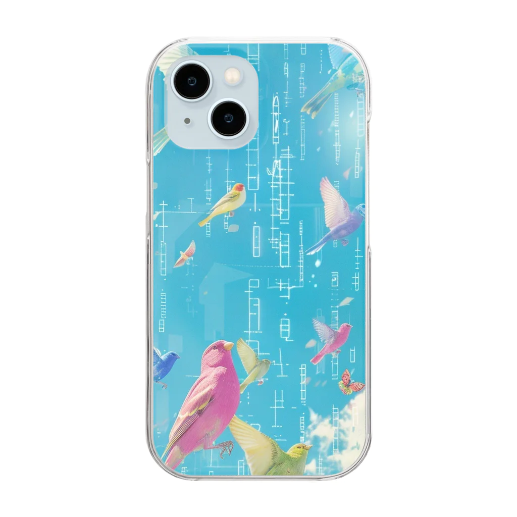 天才マーケットの鳥と未来の数式 Clear Smartphone Case