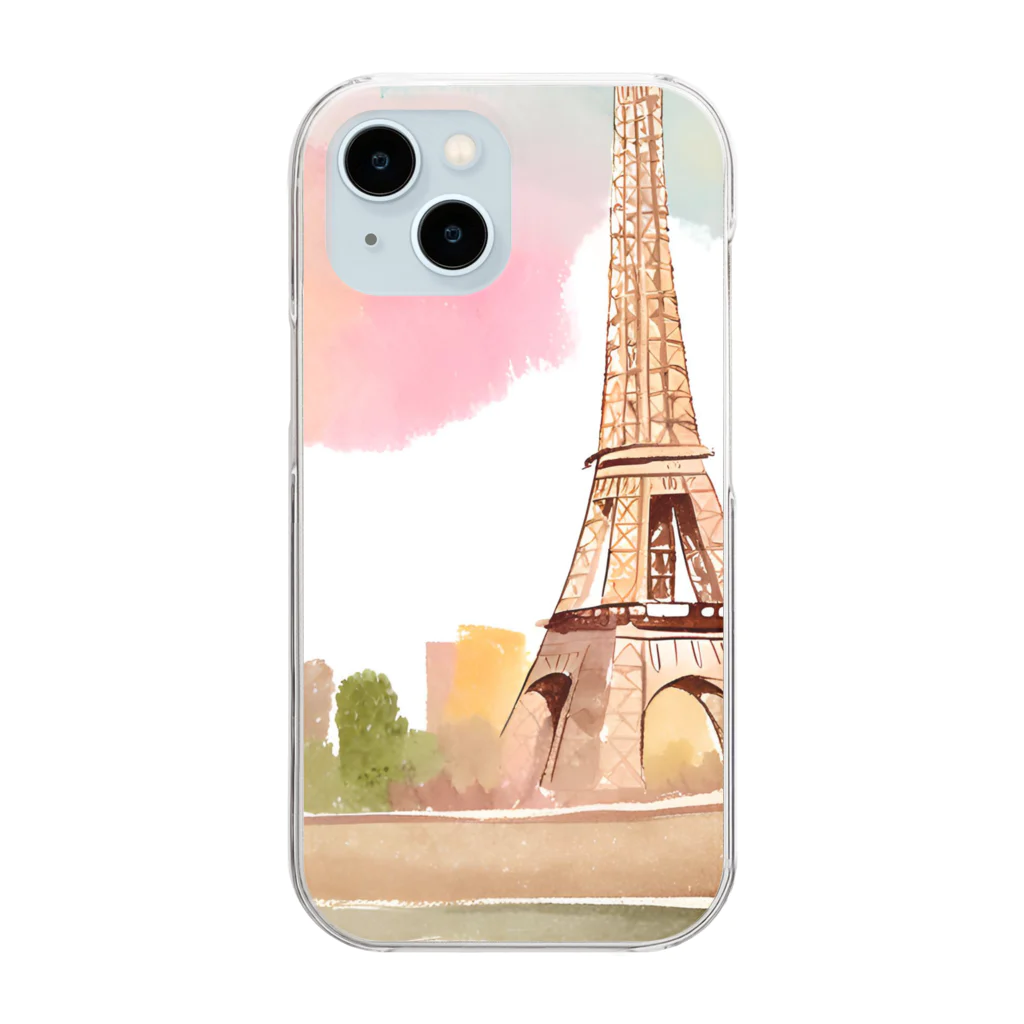 tyu-ripuのparis spring Clear Smartphone Case