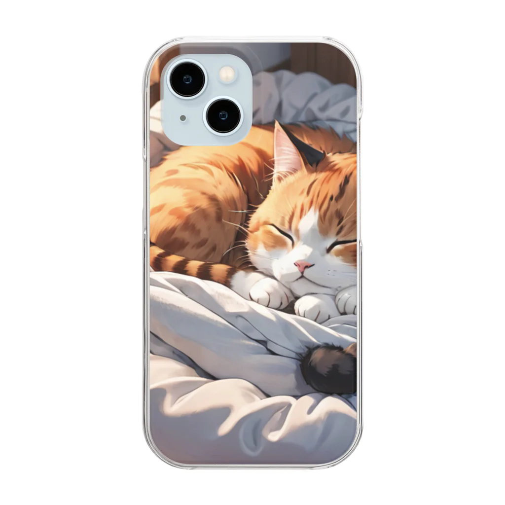 tonyの寝ている猫 Clear Smartphone Case