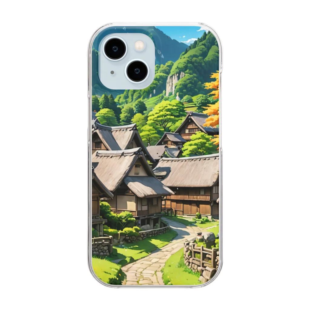 デザイン学科卒のShirakawa-go　白川郷 Clear Smartphone Case