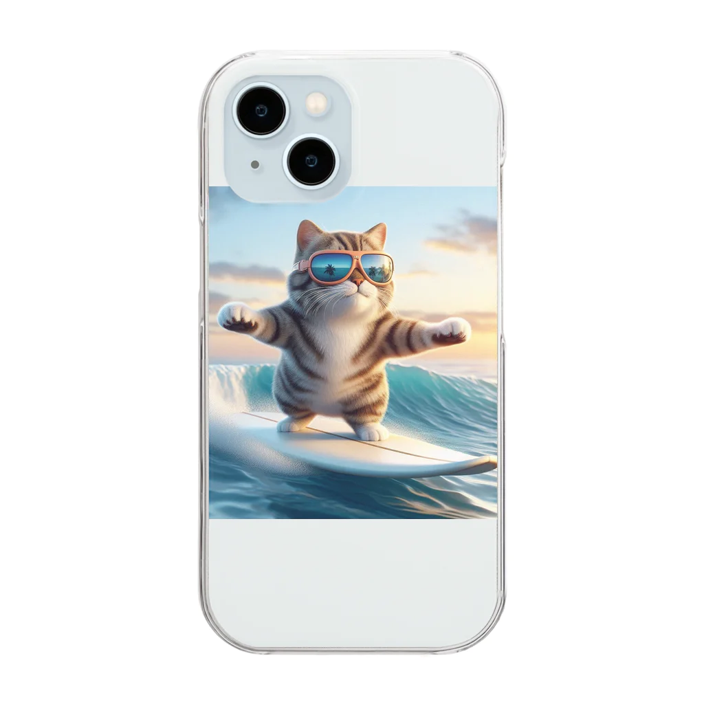 Creation CATの波乗りCAT Clear Smartphone Case